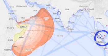 Somalian Piracy Threat Map 2010 from Wikipedia