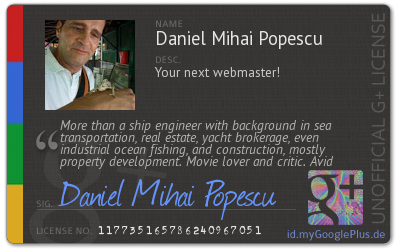 Daniel Mihai Popescu G+ card