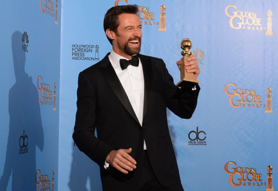 Hugh Jackman with his best actor for a comedy/musical Golden Globe