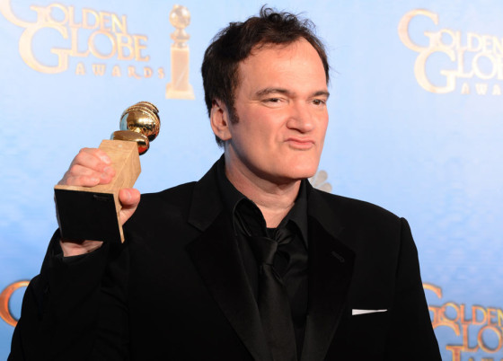 Quentin Tarantino with his best original screenplay GOlden Globe award