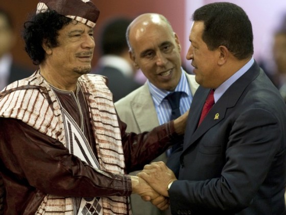 Chavez with Muammar Gaddafi