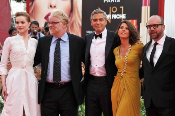 Phillip SeymourHoffman with Evan Rachel Wood, George Clooney, Marisa Tomei and Paul Giamatti
