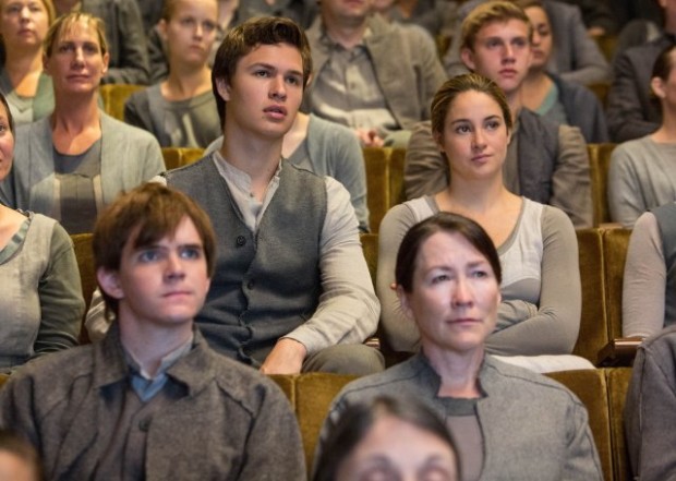 Divergent - Shailene Woodley, Ansel Elgort (as "Beatrice" and "Caleb" at the Choosing Ceremony)