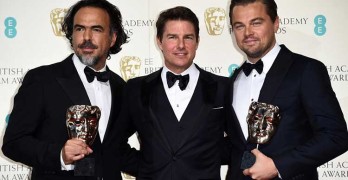Alejandro González Iñárritu, Tom Cruise, and Leonardo DiCaprio at BAFTA Awards