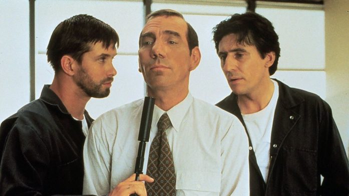 Scene from The Usual Suspects with Stephen Baldwin, Pete Postlethwaite and Gabriel Byrne
