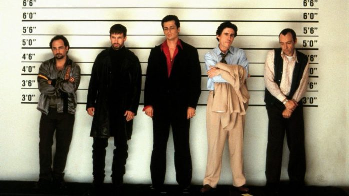 The Usual Suspects - (from left) Kevin Pollack, Stephen Baldwin, Benicio Del Toro, Gabriel Byrne, and Kevin Spacey.