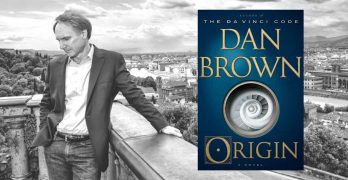 Dan Brown's Origin - the author and the novel's cover.