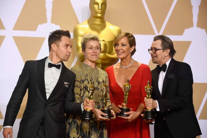 Oscar winners Sam Rockwell, Frances McDormand, Allyson Janney and Gary Oldman