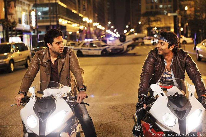 Abhishek Bachchan and Uday Chopra in Dhoom 3
